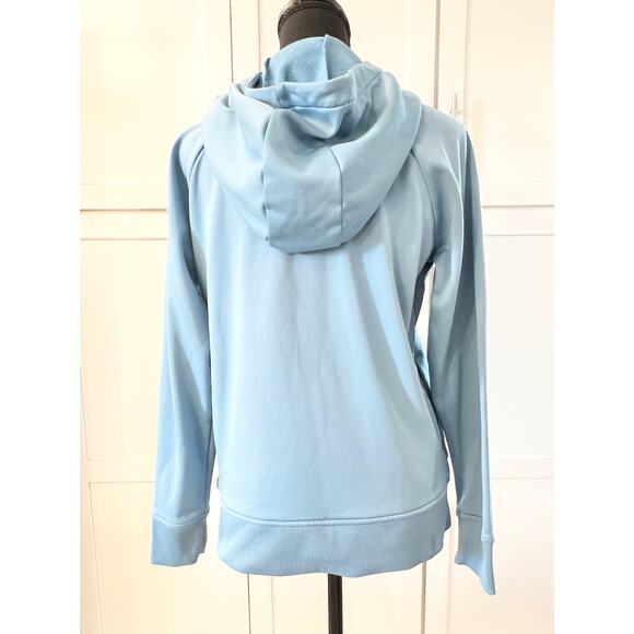 Under Armour Hoodie Loose ColdGear Women's Sz S Fleece Lined Light Blue Big Logo - Picture 4 of 11